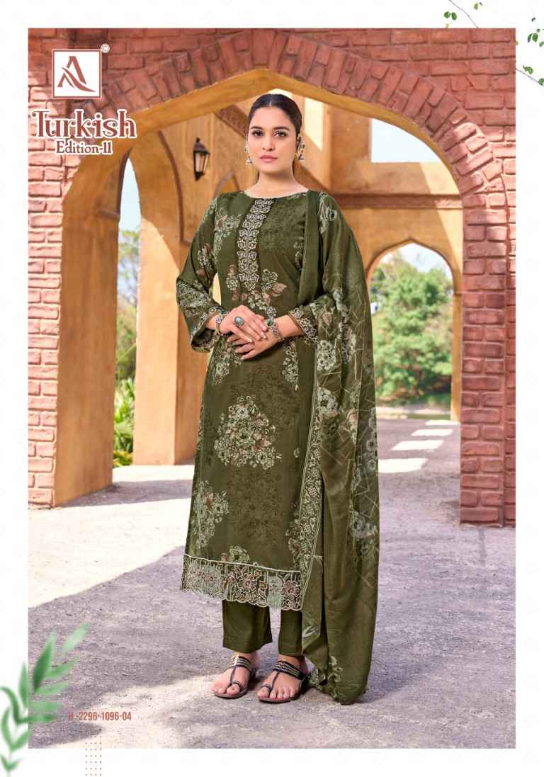 ALOK TURKISH VOL-11 PURE VISCOSE REYON PRINT EMBROIDERY WORK DRESS MATERIAL