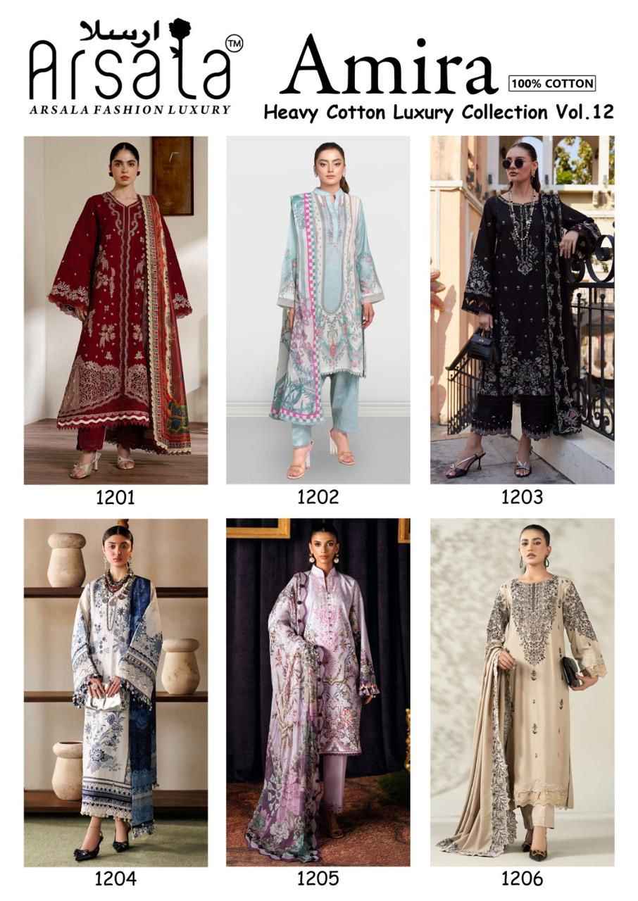 ARSALA AMIRA VOL-12 HEAVY LAWN COTTON DRESS MATERIAL