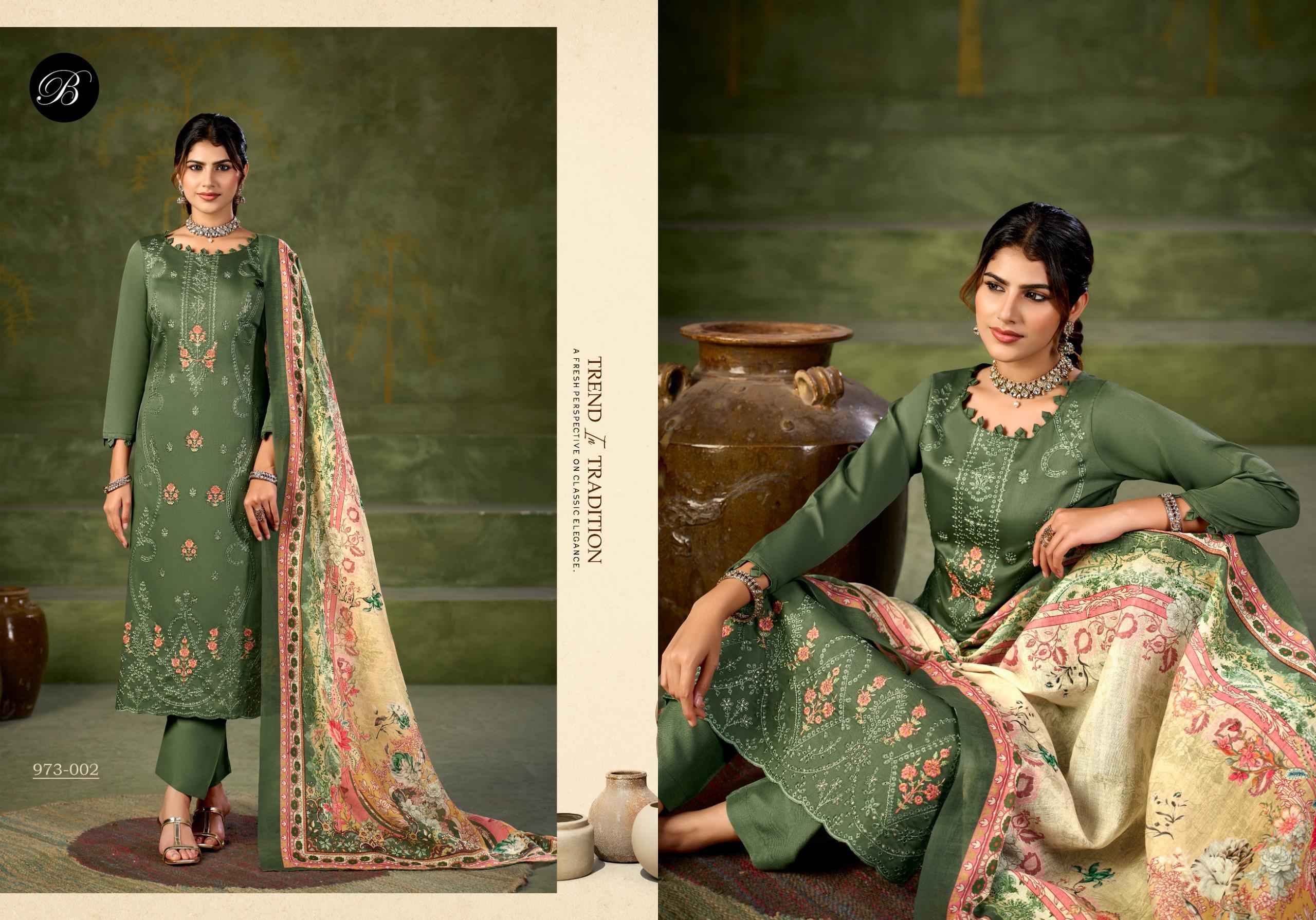 BELLIZA ZARQASH VOL-16 PURE HEAVY JAM COTTON DRESS MATERIAL