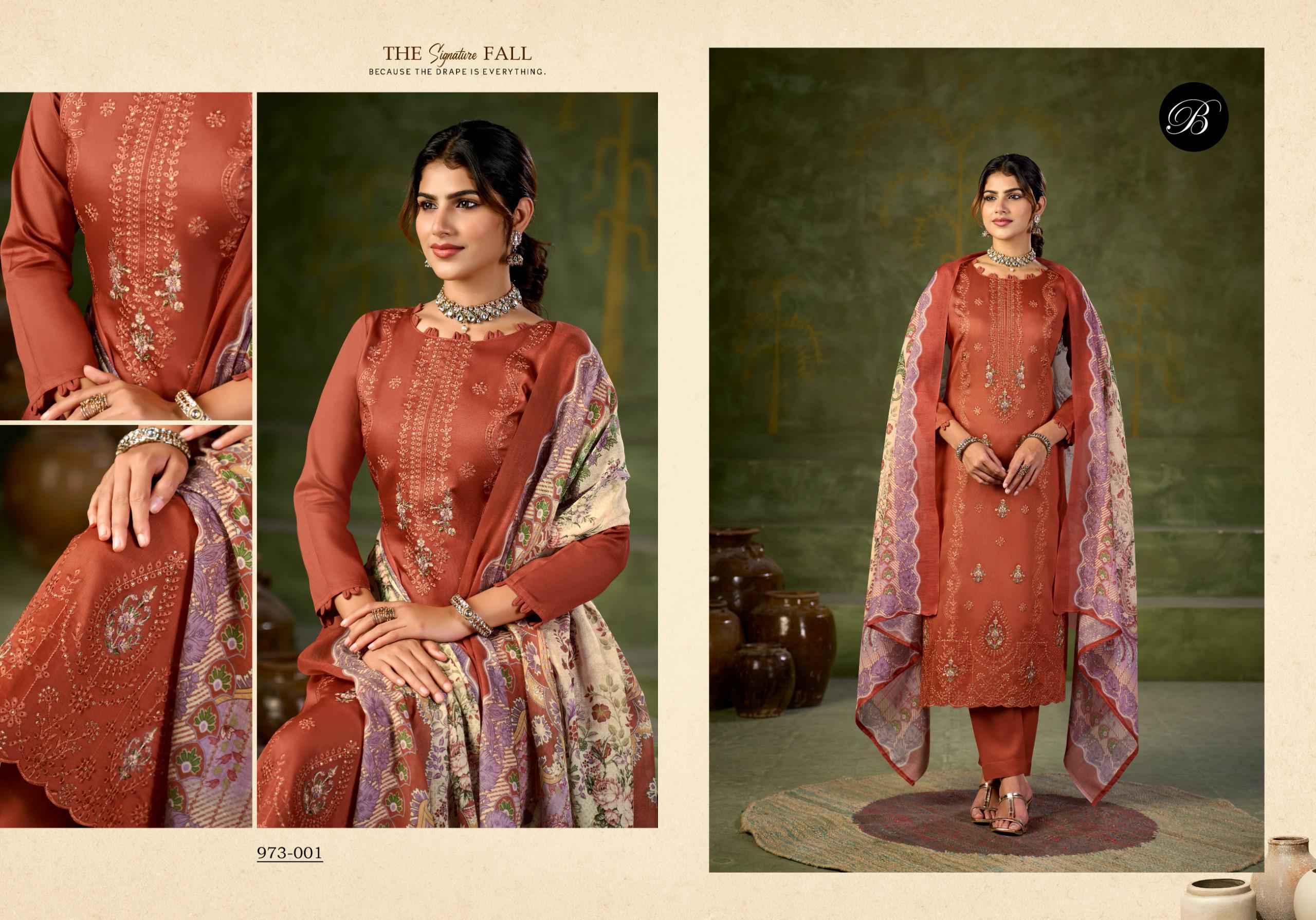 BELLIZA ZARQASH VOL-16 PURE HEAVY JAM COTTON DRESS MATERIAL