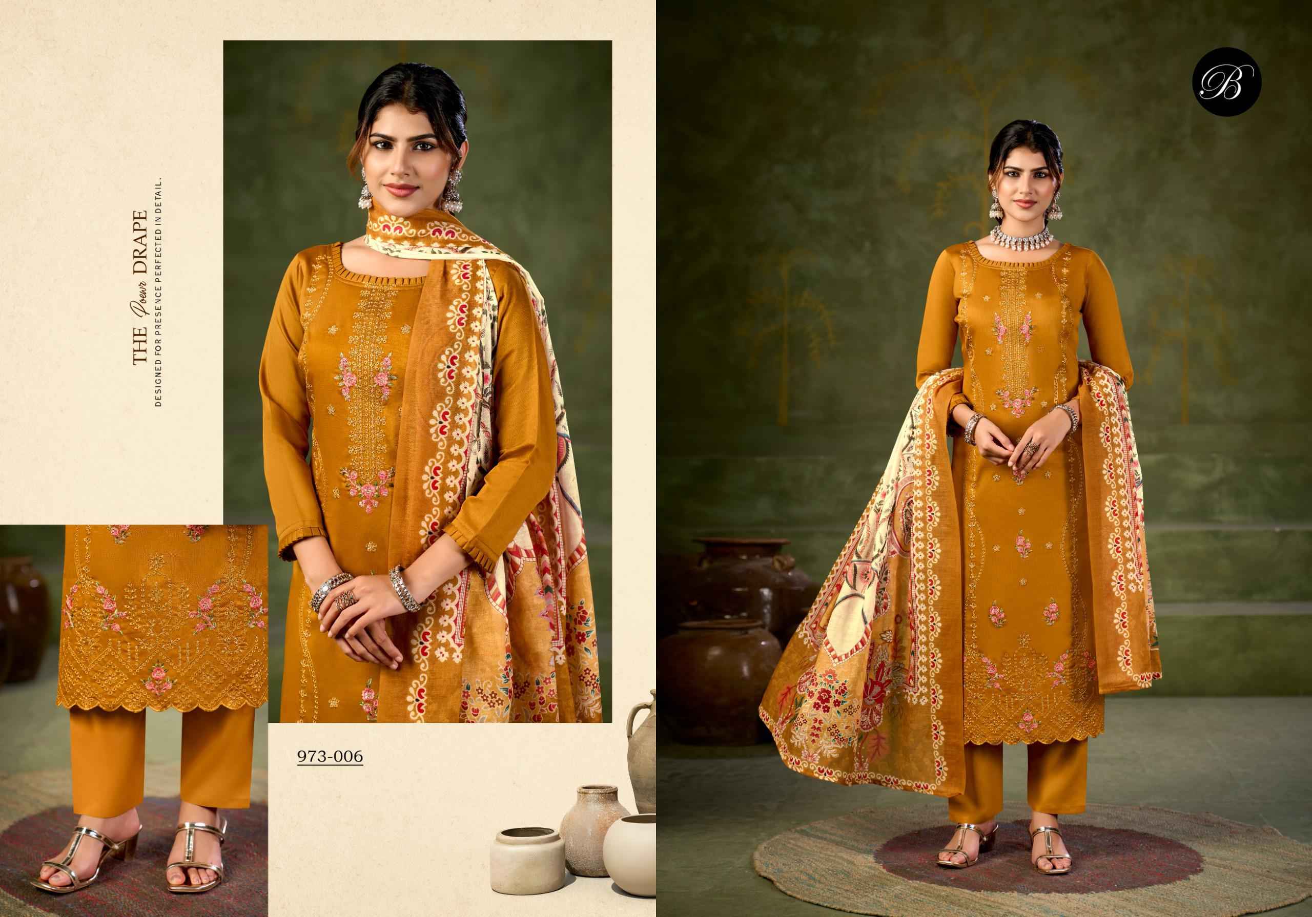 BELLIZA ZARQASH VOL-16 PURE HEAVY JAM COTTON DRESS MATERIAL