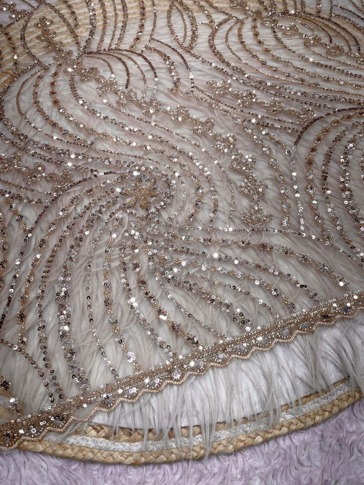 BUTTER FLY NET SEQUENCE BEEDS WORK SAREE