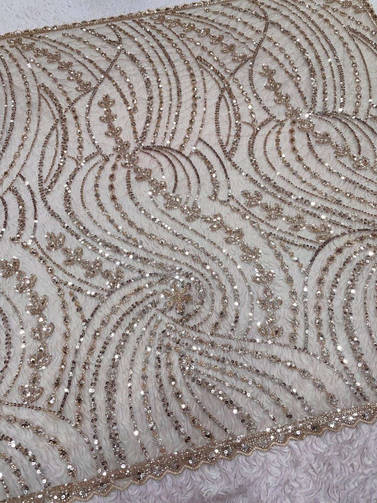 BUTTER FLY NET SEQUENCE BEEDS WORK SAREE