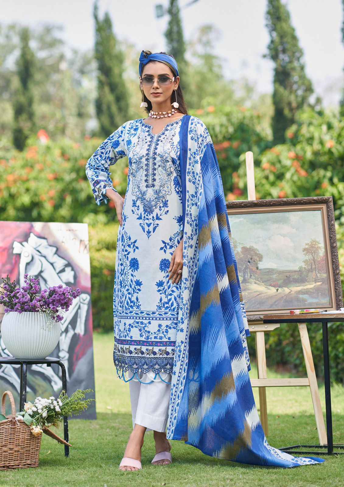 COSMOS JAZMIN VOL-2 LAWN COTTON EMBROIDERED DRESS MATERIAL