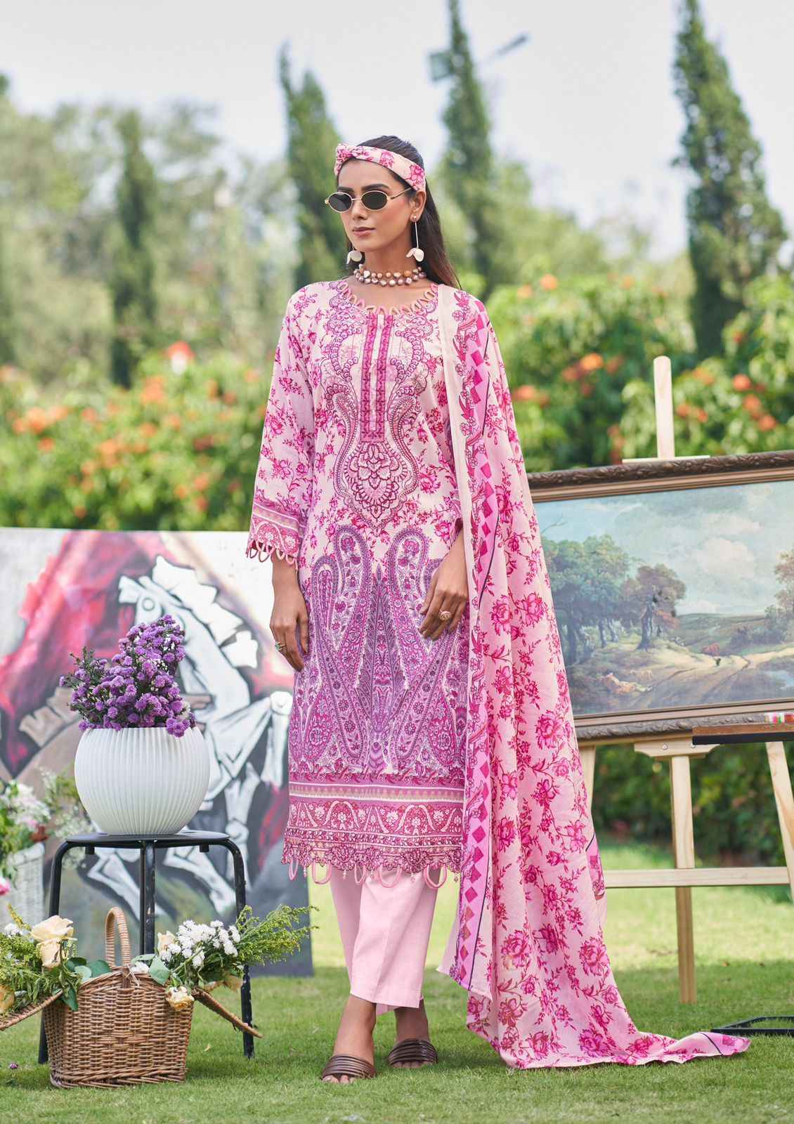 COSMOS JAZMIN VOL-2 LAWN COTTON EMBROIDERED DRESS MATERIAL