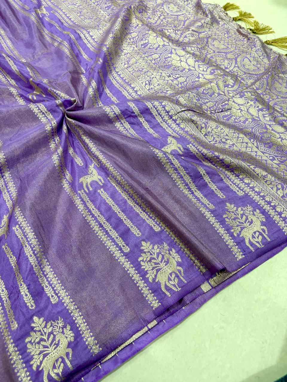 CREPE KHADI COTTON SILK KALAMKARI JARI WOOVEN SAREE