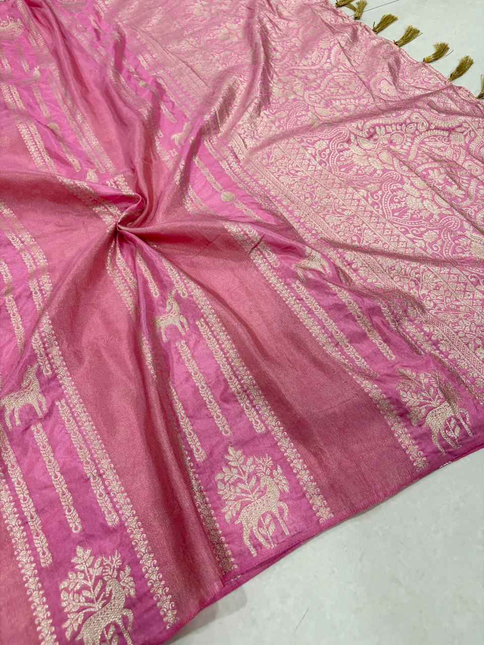 CREPE KHADI COTTON SILK KALAMKARI JARI WOOVEN SAREE