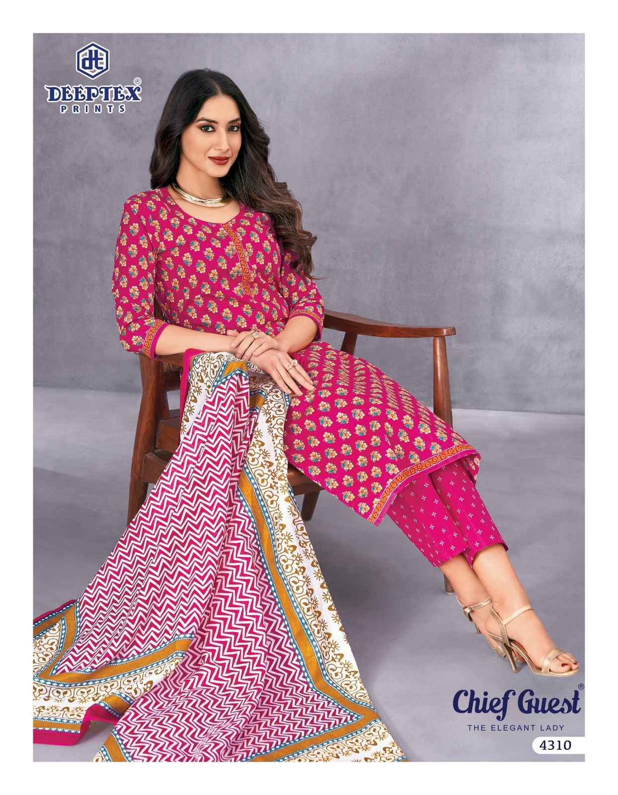 DEEPTEX CHIEF GUEST VOL-43 PURE LAWN COTTON DRESS MATERIAL AT WHOLESALE PRICE
