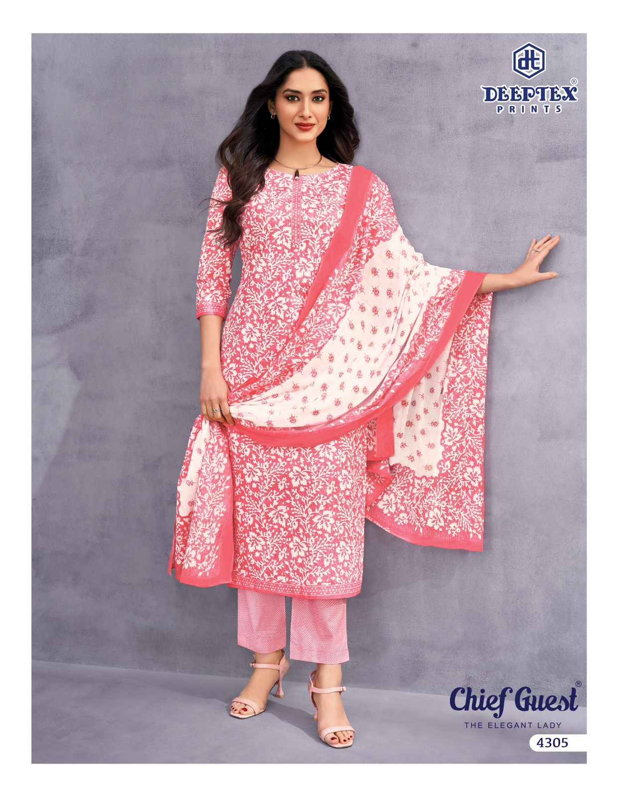 DEEPTEX CHIEF GUEST VOL-43 PURE LAWN COTTON DRESS MATERIAL AT WHOLESALE PRICE