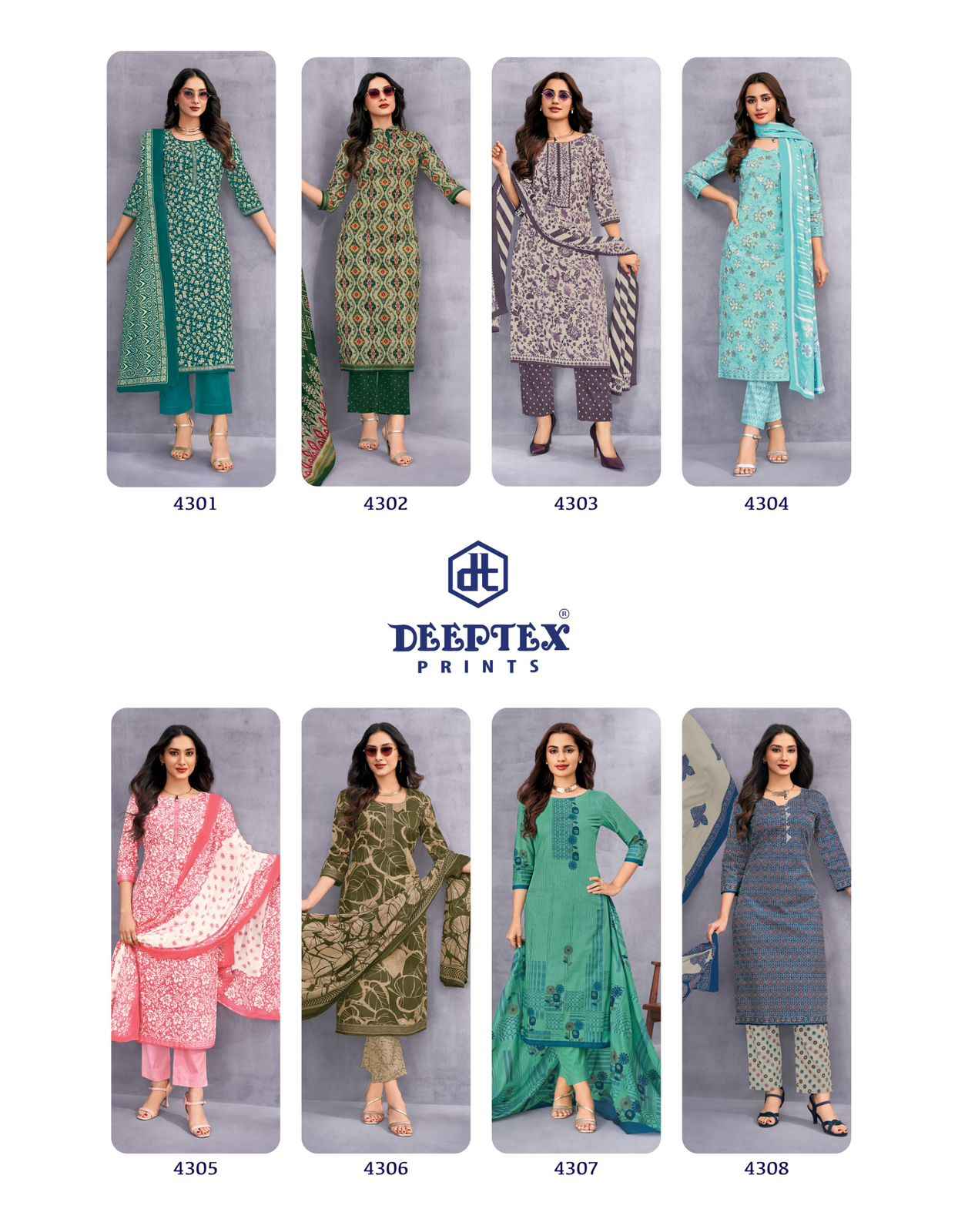 DEEPTEX CHIEF GUEST VOL-43 PURE LAWN COTTON DRESS MATERIAL AT WHOLESALE PRICE