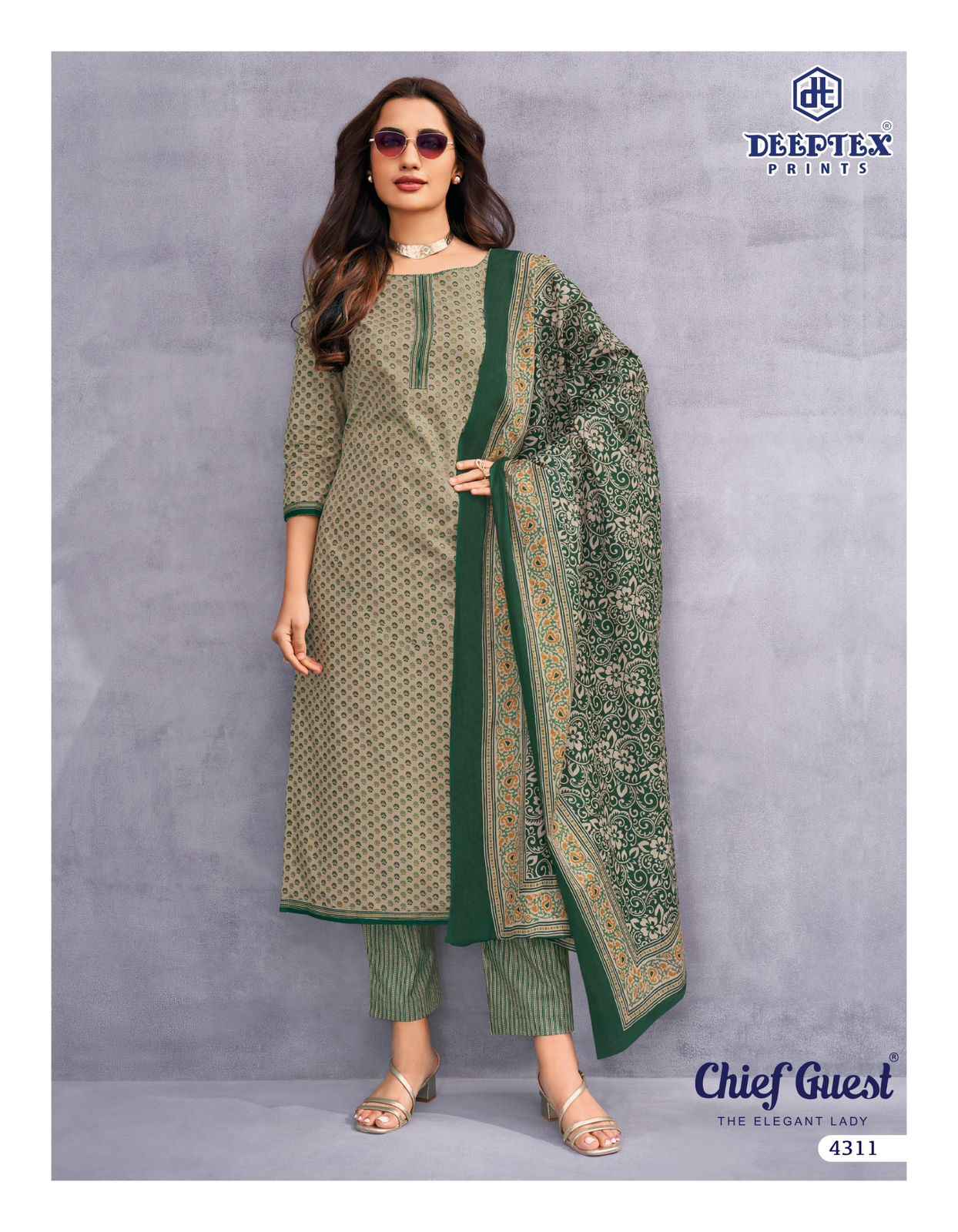 DEEPTEX CHIEF GUEST VOL-43 PURE LAWN COTTON DRESS MATERIAL AT WHOLESALE PRICE