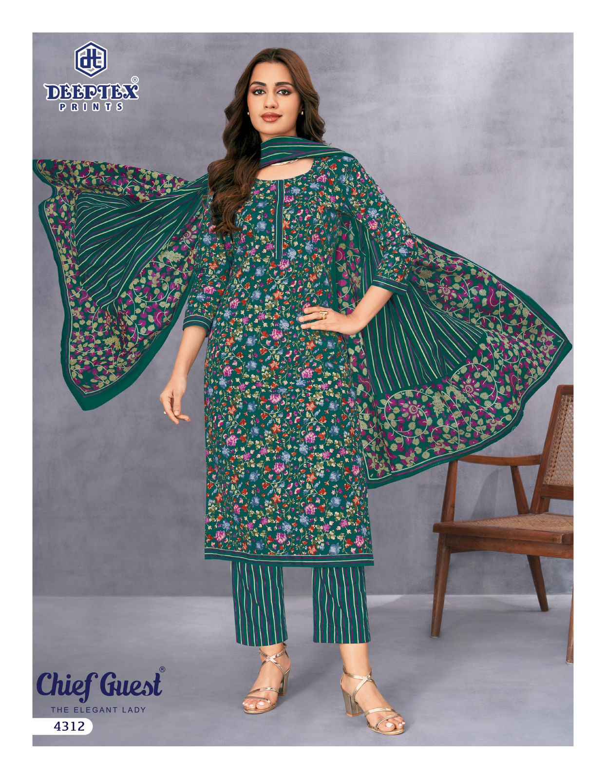 DEEPTEX CHIEF GUEST VOL-43 PURE LAWN COTTON DRESS MATERIAL AT WHOLESALE PRICE