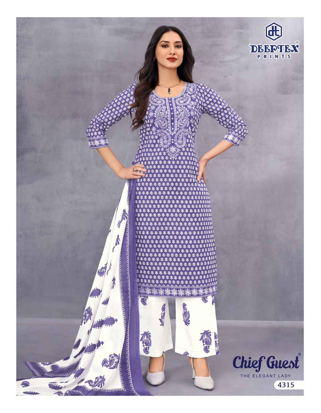 DEEPTEX CHIEF GUEST VOL-43 PURE LAWN COTTON DRESS MATERIAL AT WHOLESALE PRICE