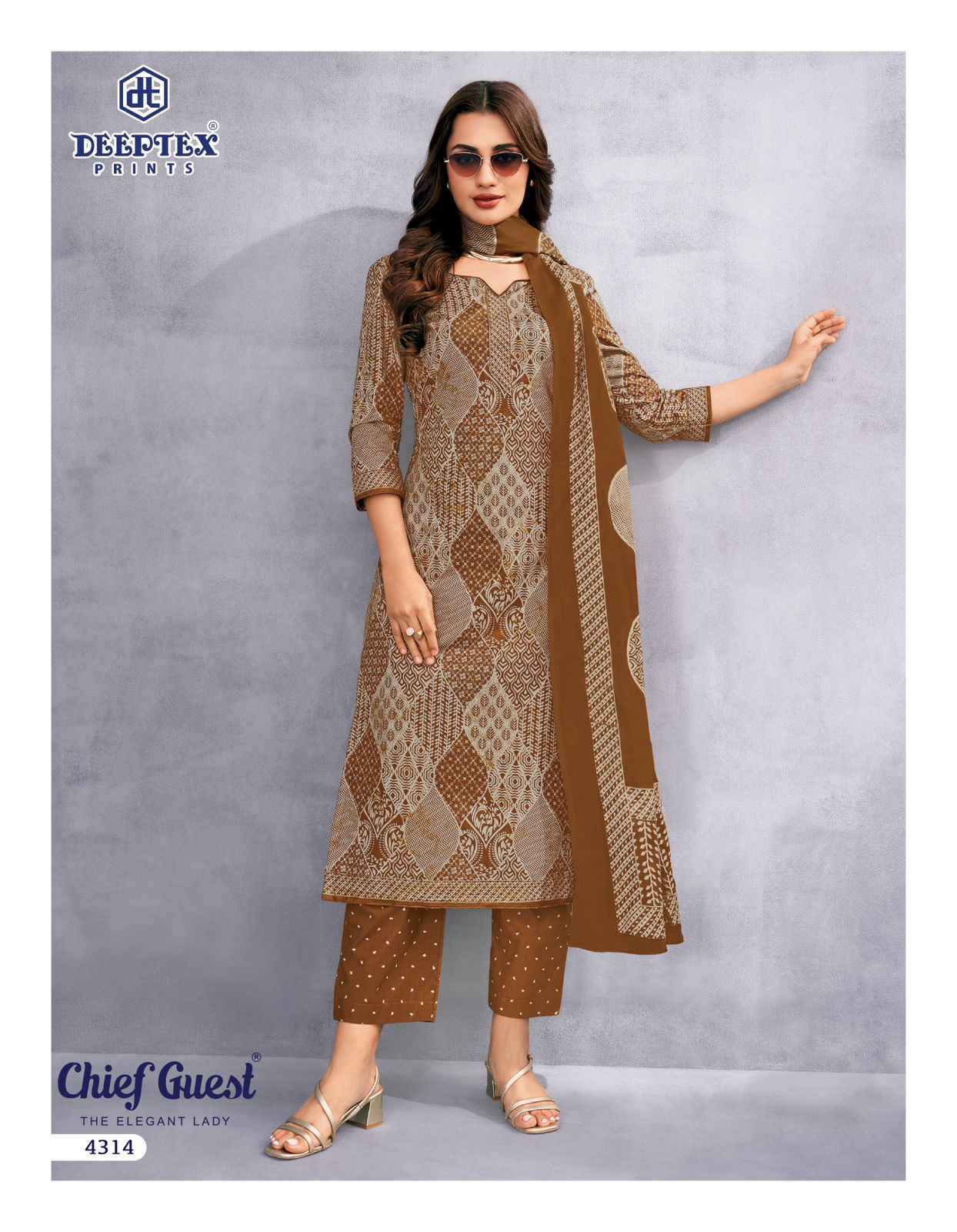 DEEPTEX CHIEF GUEST VOL-43 PURE LAWN COTTON DRESS MATERIAL AT WHOLESALE PRICE