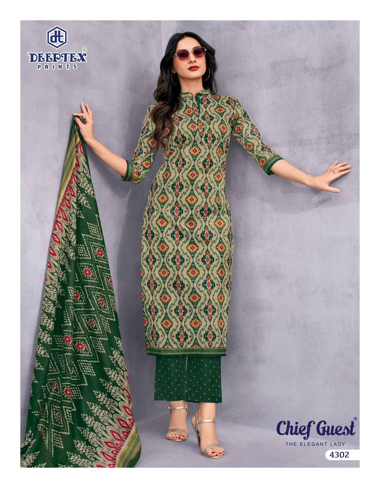 DEEPTEX CHIEF GUEST VOL-43 PURE LAWN COTTON DRESS MATERIAL AT WHOLESALE PRICE