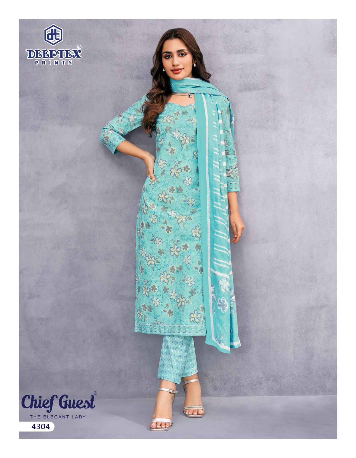 DEEPTEX CHIEF GUEST VOL-43 PURE LAWN COTTON DRESS MATERIAL AT WHOLESALE PRICE