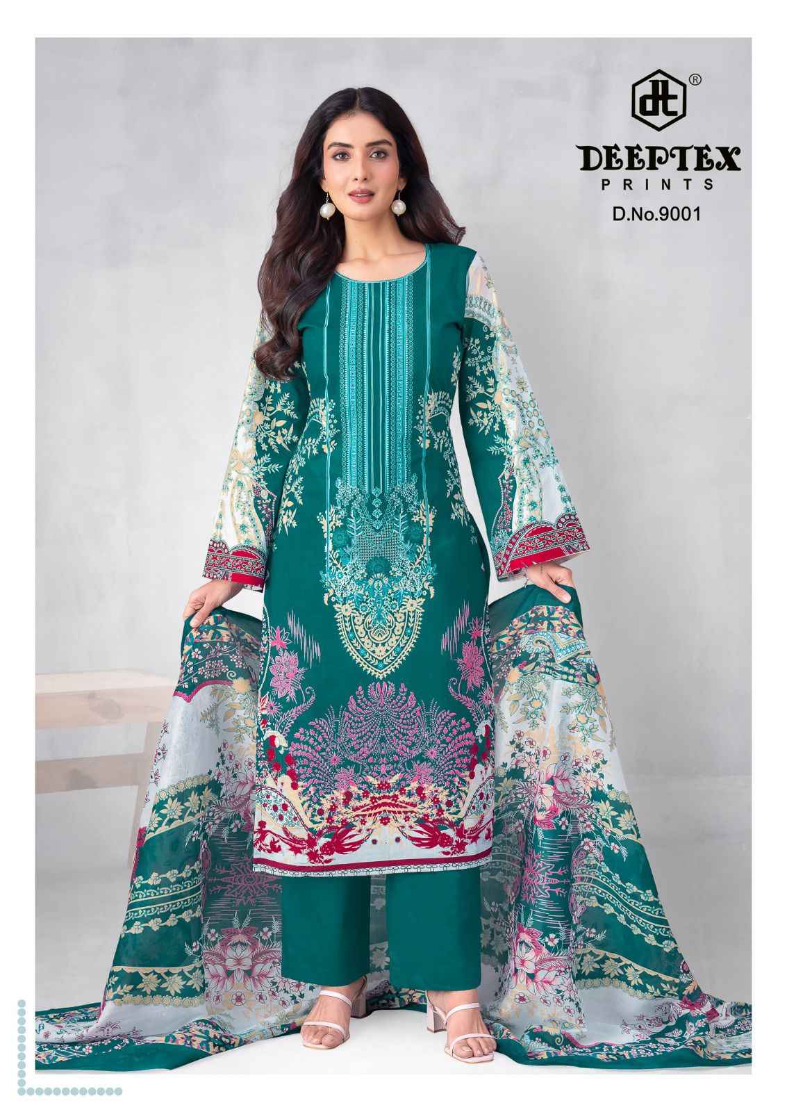 DEEPTEX ROOHI ZARA VOL-9 PURE COTTON LAWN POPLIN DRESS MATERIAL 