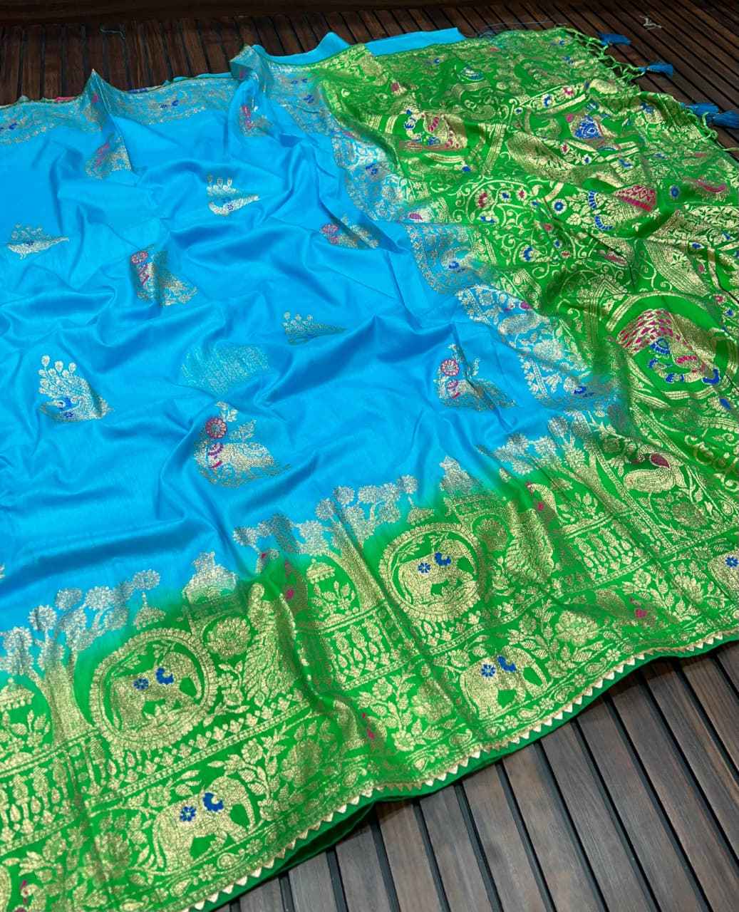 PURE DOLA SILK MINAKARI JARI WEVEING SAREE