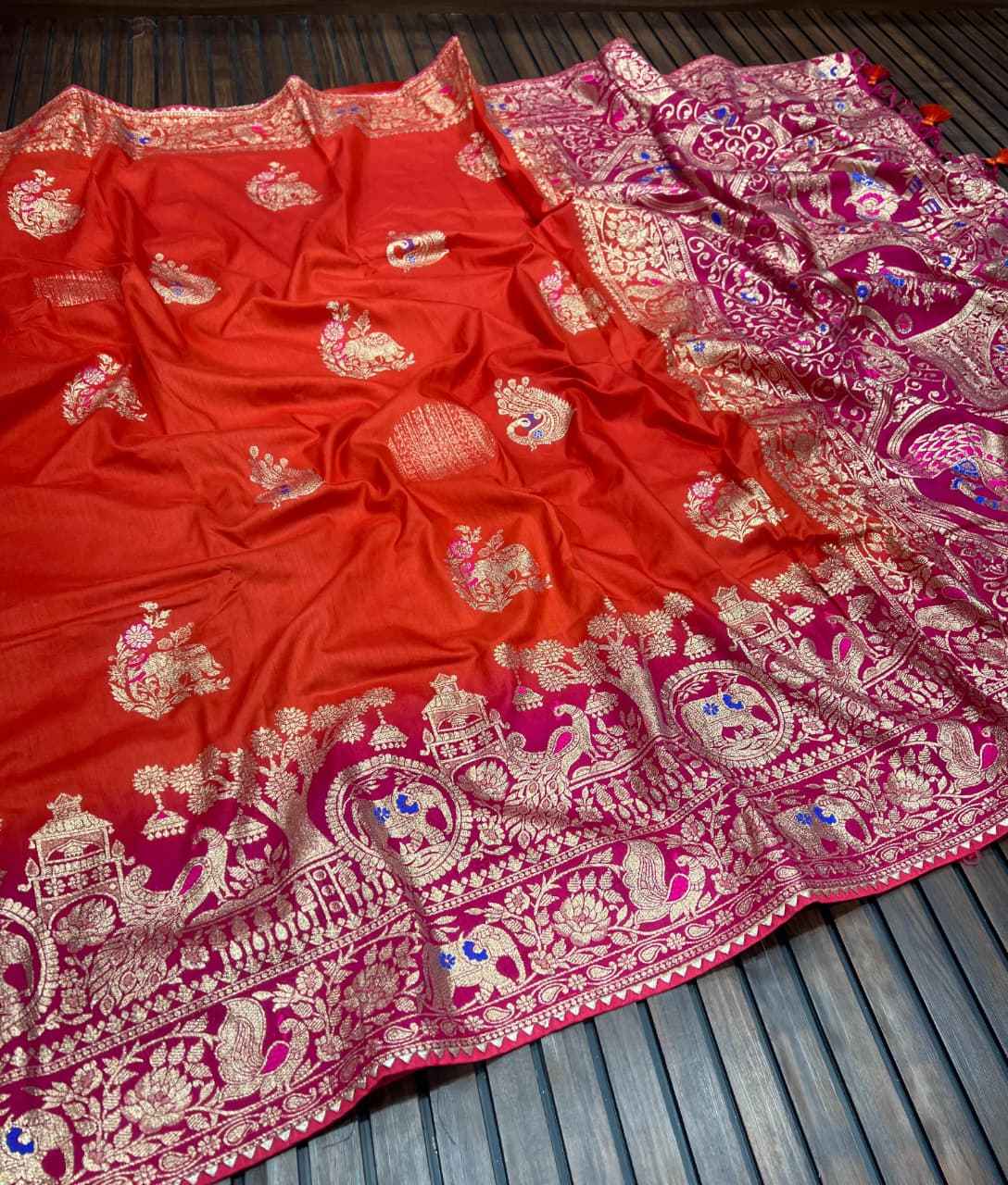 PURE DOLA SILK MINAKARI JARI WEVEING SAREE