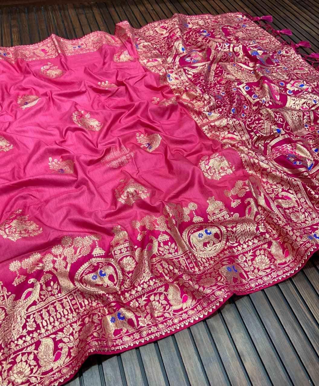 PURE DOLA SILK MINAKARI JARI WEVEING SAREE