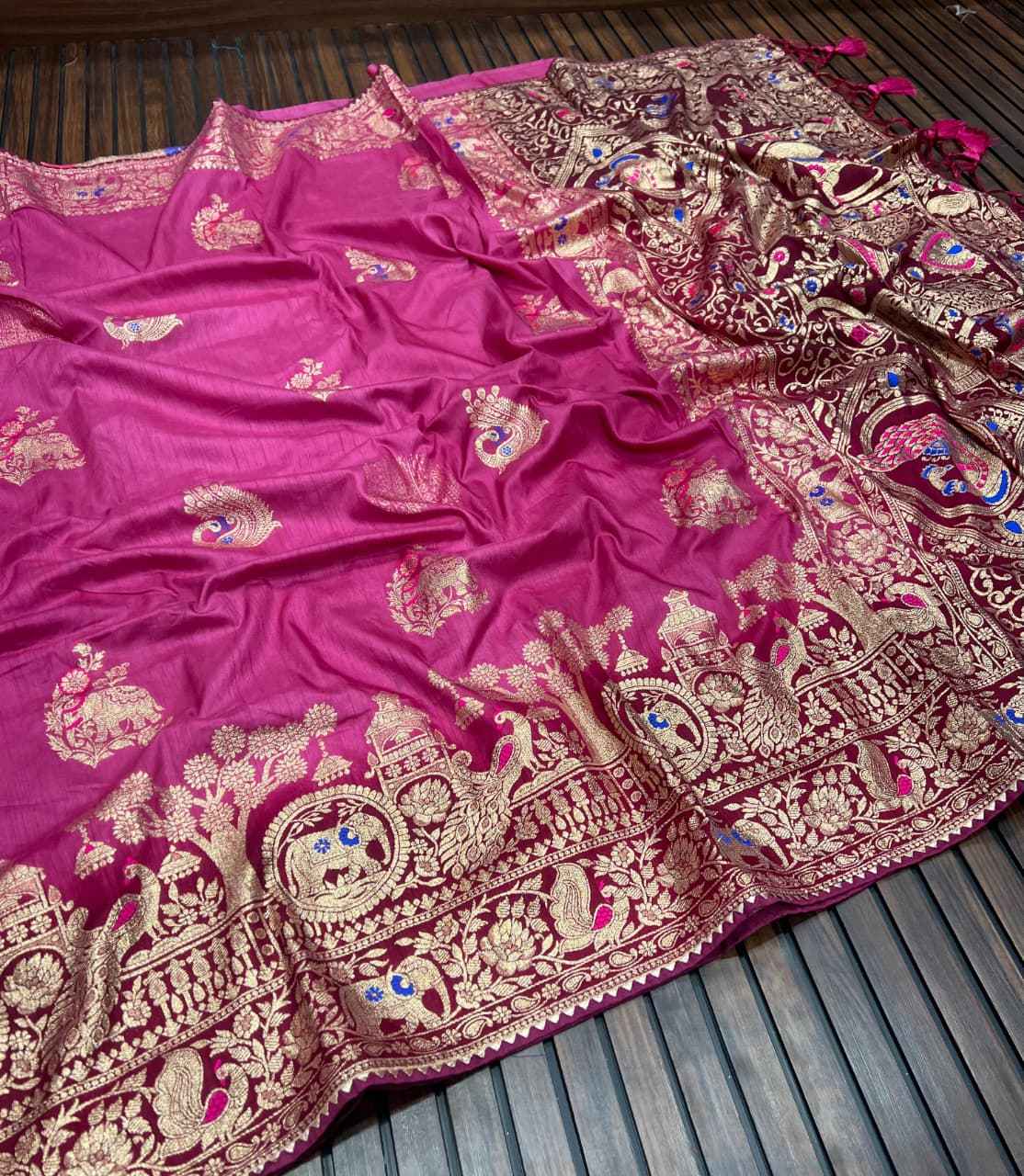PURE DOLA SILK MINAKARI JARI WEVEING SAREE