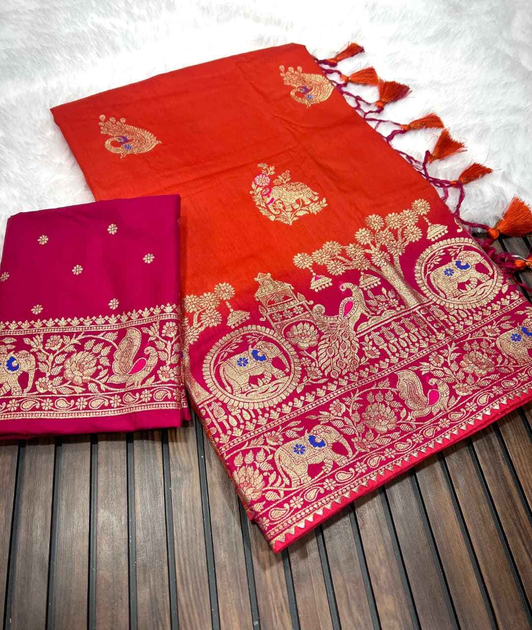 PURE DOLA SILK MINAKARI JARI WEVEING SAREE