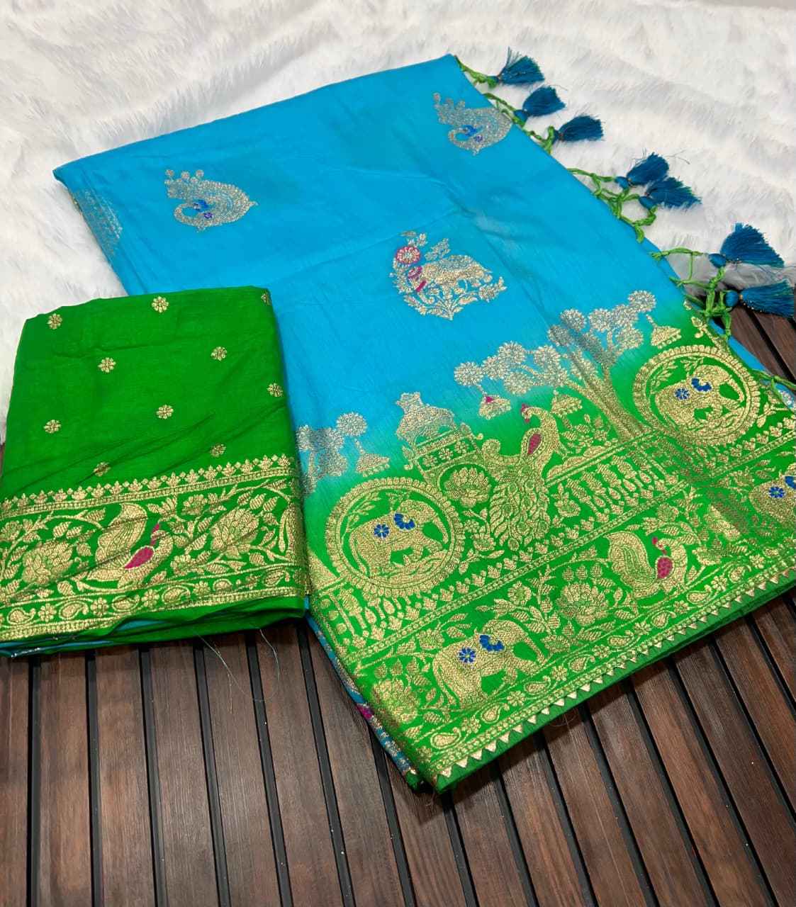 PURE DOLA SILK MINAKARI JARI WEVEING SAREE