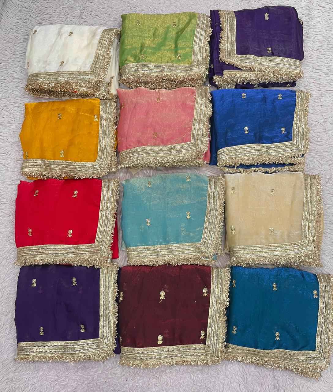 FANDY SATTIN SEQUENCE BUTTI LACE WORK SAREE