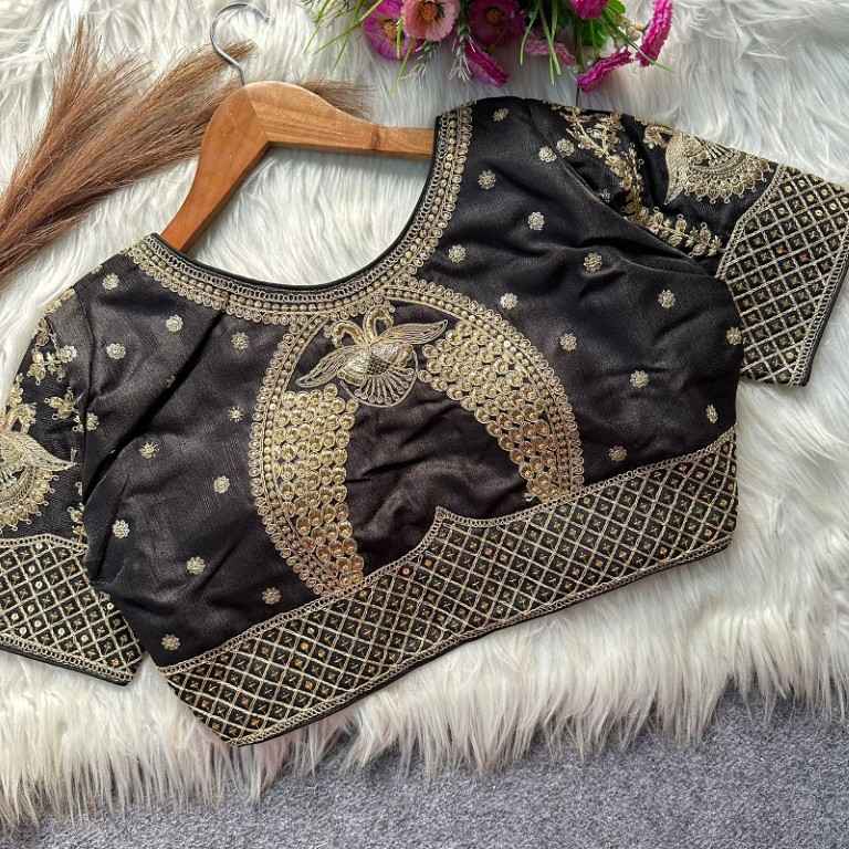  HEAVY MILAN SILK EMBROIDERY WORKS BRIDAL BLOUSE