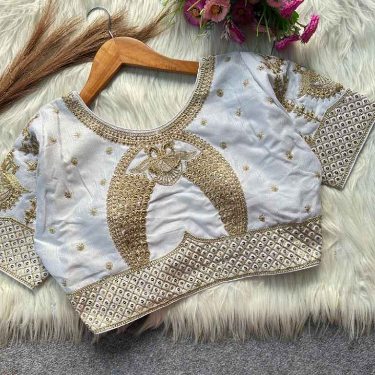  HEAVY MILAN SILK EMBROIDERY WORKS BRIDAL BLOUSE