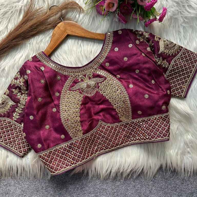  HEAVY MILAN SILK EMBROIDERY WORKS BRIDAL BLOUSE