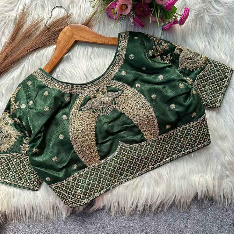  HEAVY MILAN SILK EMBROIDERY WORKS BRIDAL BLOUSE