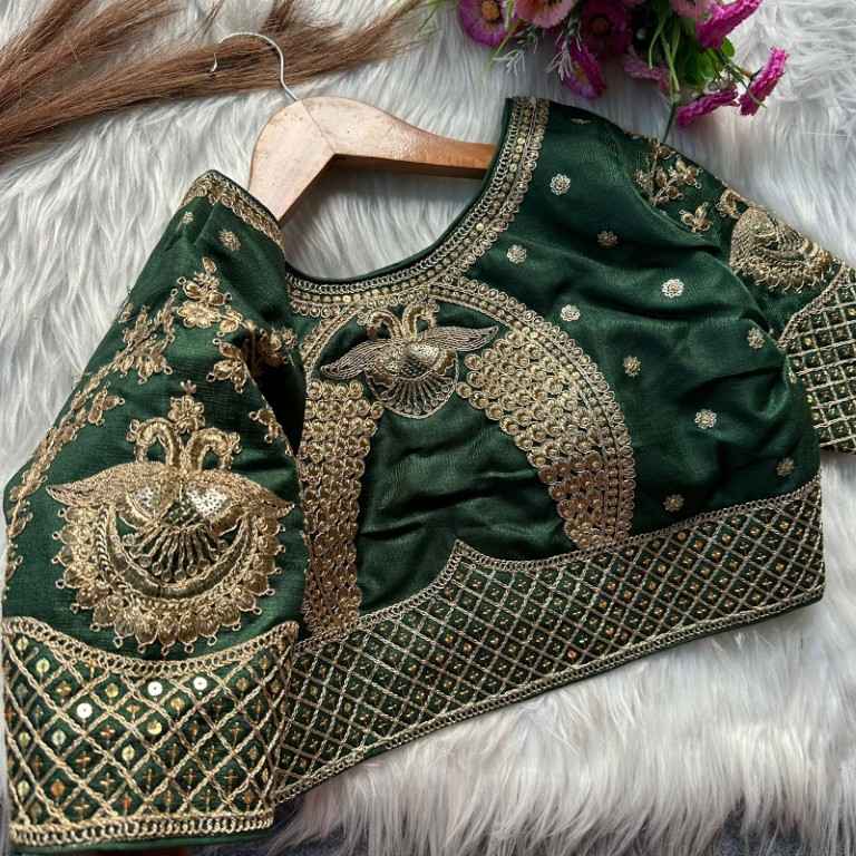  HEAVY MILAN SILK EMBROIDERY WORKS BRIDAL BLOUSE