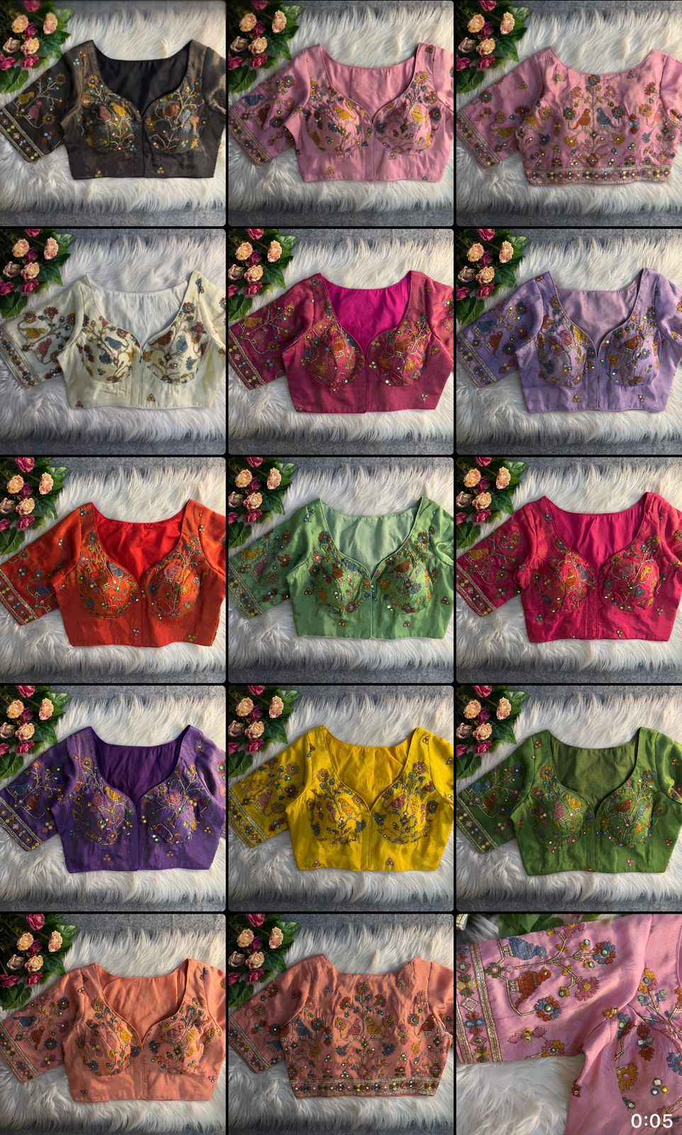 HEAVY PURE SOFT VISCOUS COSMOS SILK MIRROR WORK READYMADE BLOUSE