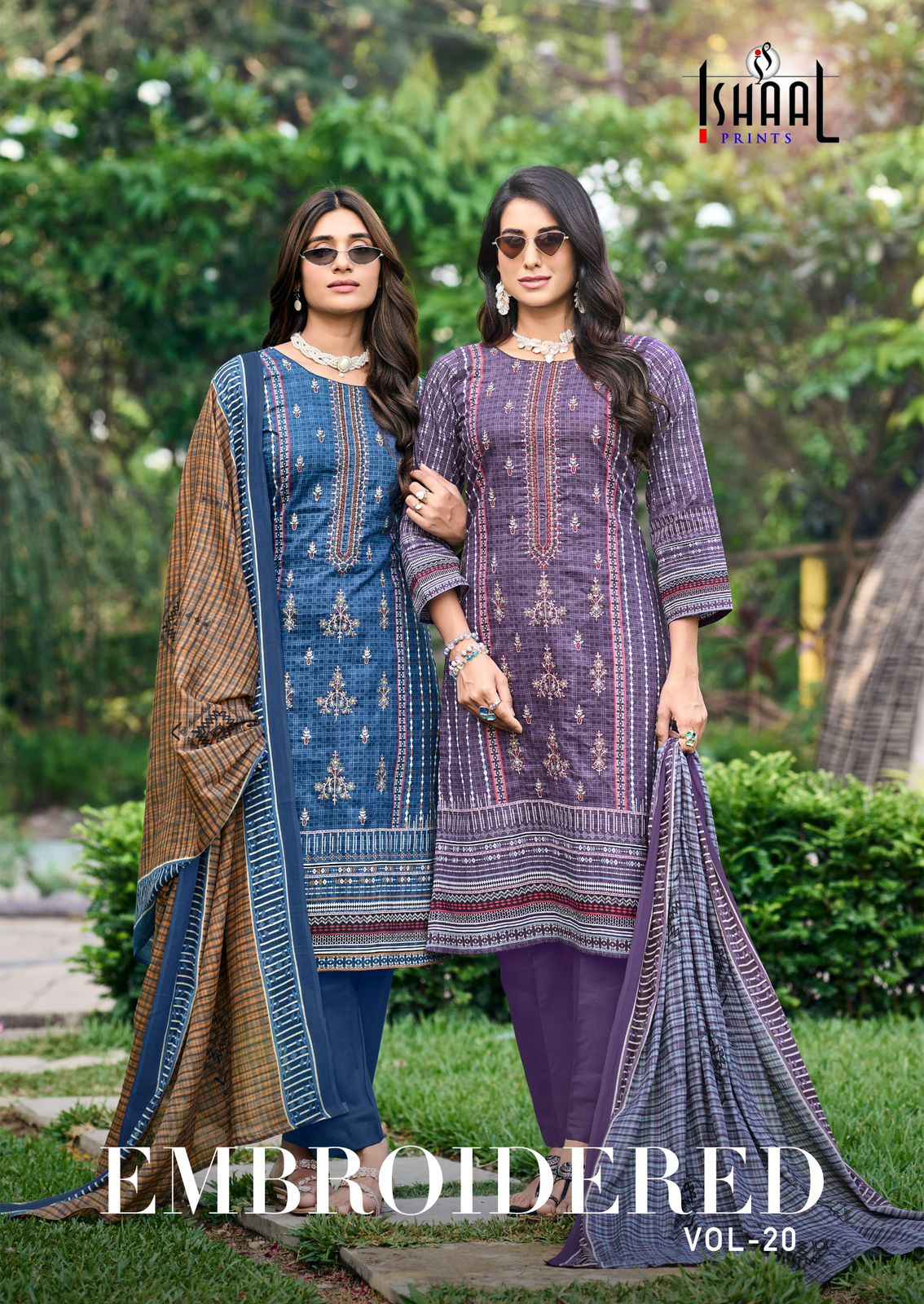 ISHAAL EMBROIDERED VOL-20 PURE LAWN EMBROIDERED DRESS MATERIAL