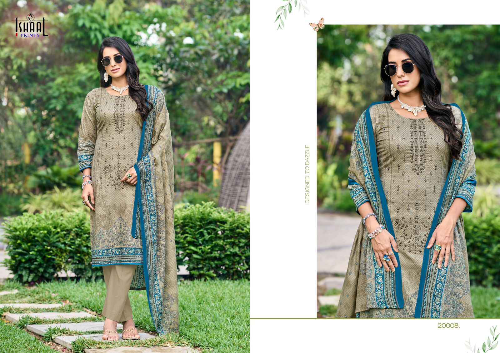 ISHAAL EMBROIDERED VOL-20 PURE LAWN EMBROIDERED DRESS MATERIAL