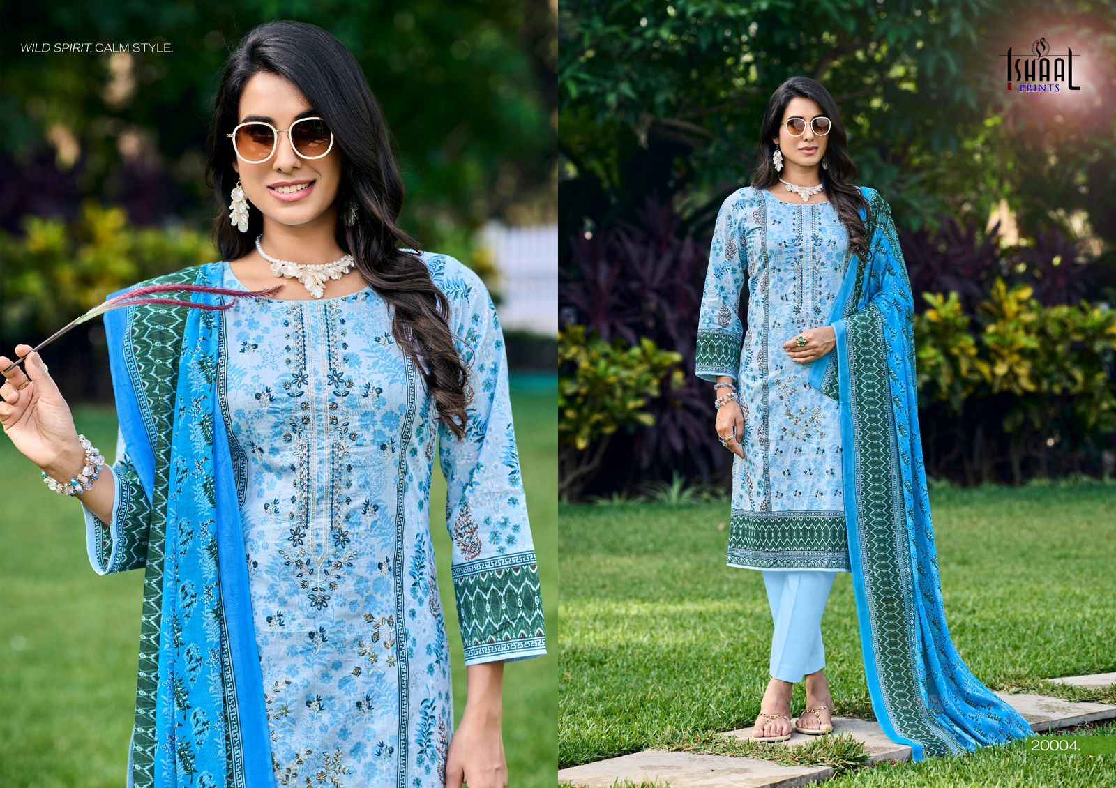 ISHAAL EMBROIDERED VOL-20 PURE LAWN EMBROIDERED DRESS MATERIAL
