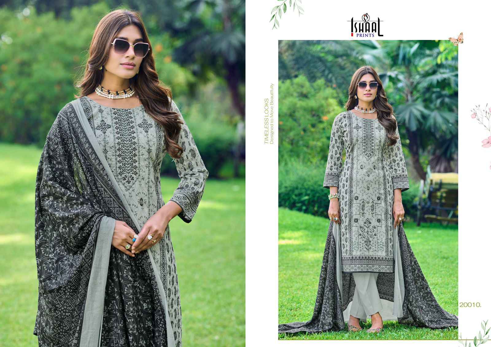 ISHAAL EMBROIDERED VOL-20 PURE LAWN EMBROIDERED DRESS MATERIAL