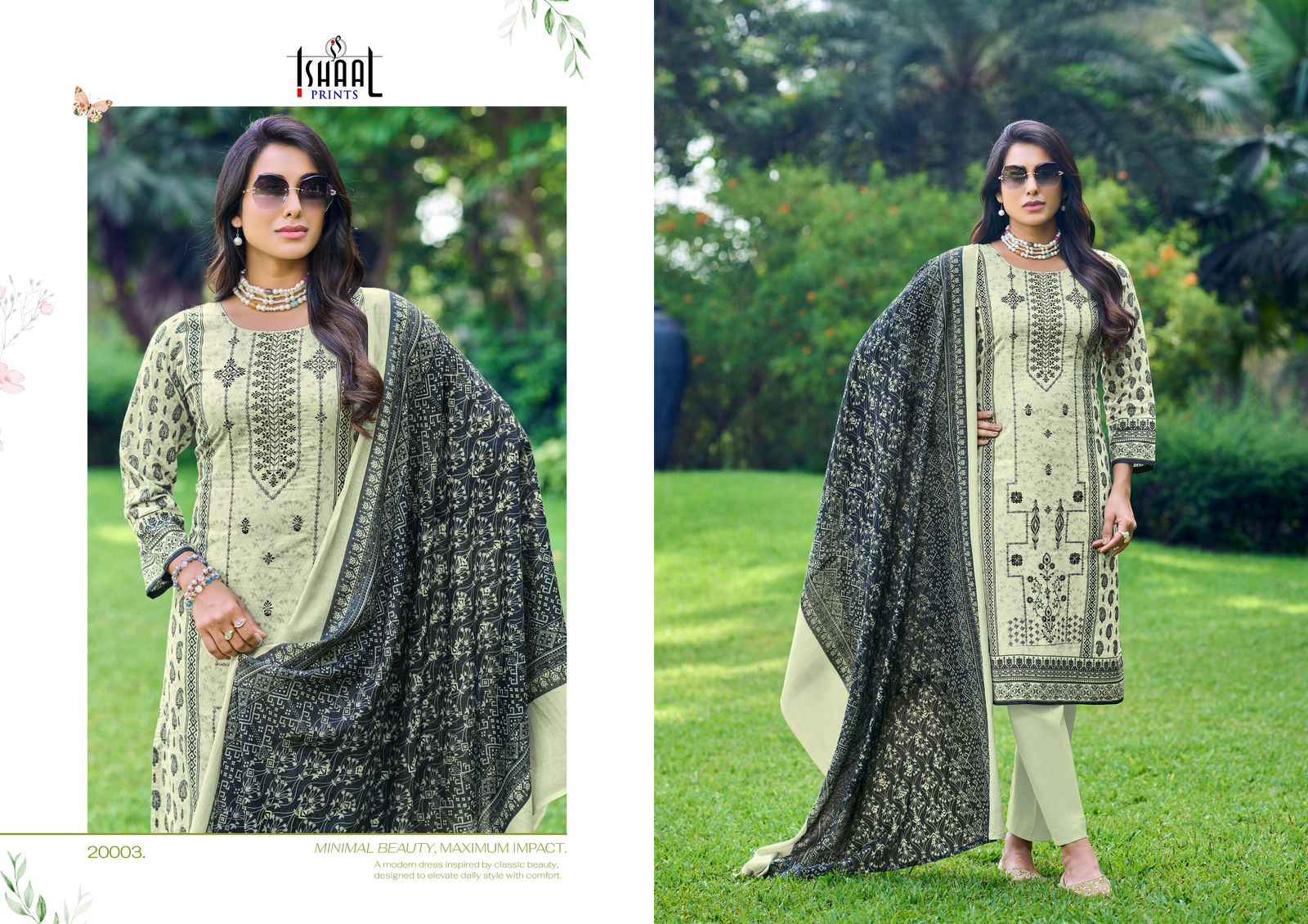 ISHAAL EMBROIDERED VOL-20 PURE LAWN EMBROIDERED DRESS MATERIAL