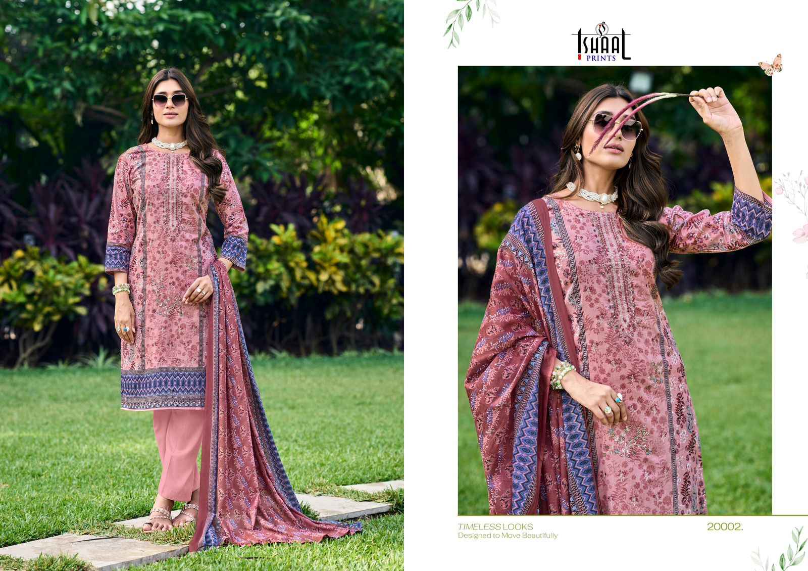 ISHAAL EMBROIDERED VOL-20 PURE LAWN EMBROIDERED DRESS MATERIAL