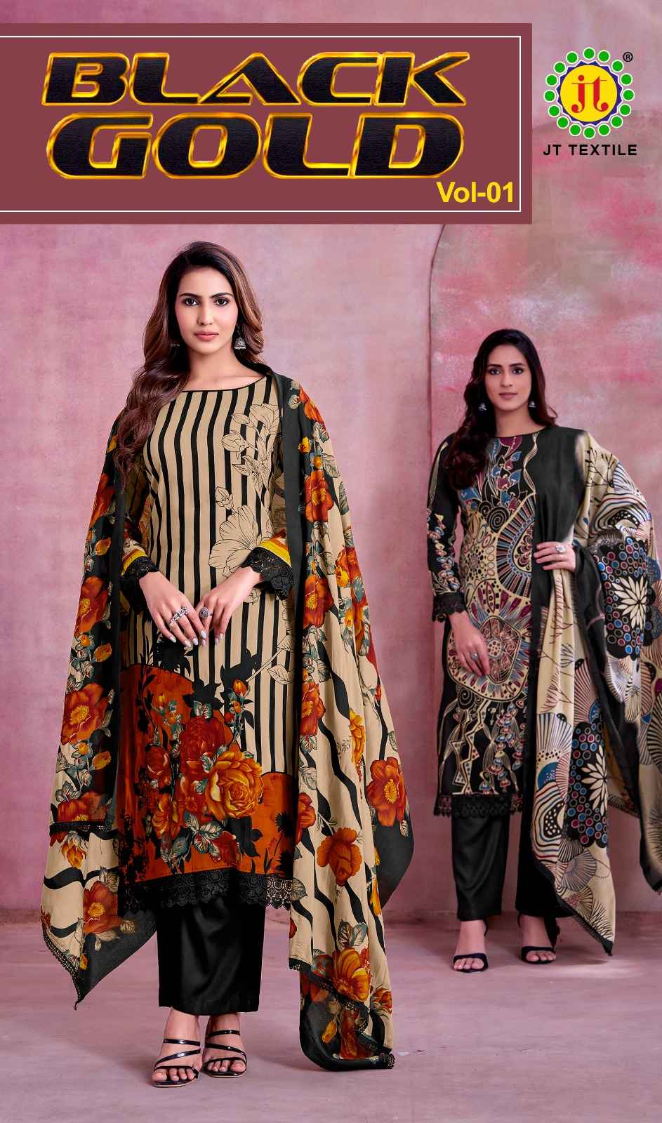 JT BLACK GOLD VOL-1 RAYON PREMIUM WORK DRESS MATERIAL 