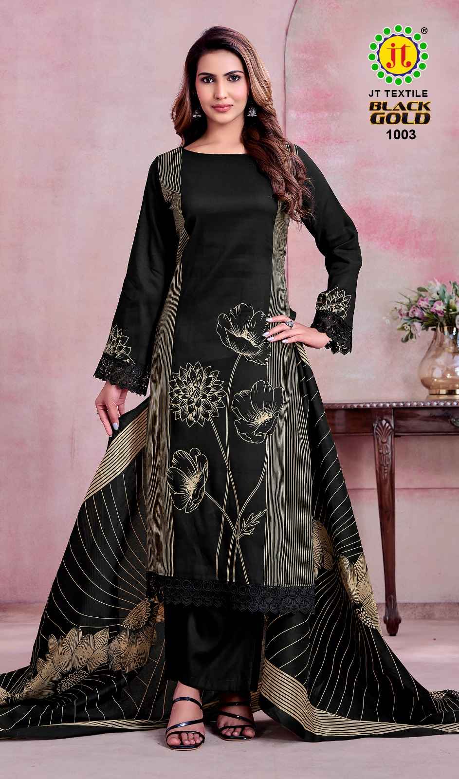 JT BLACK GOLD VOL-1 RAYON PREMIUM WORK DRESS MATERIAL 