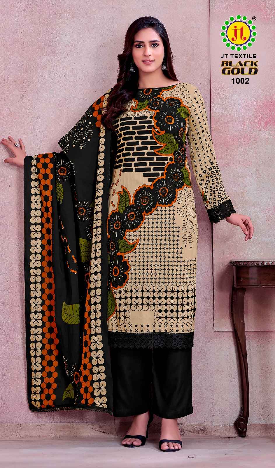 JT BLACK GOLD VOL-1 RAYON PREMIUM WORK DRESS MATERIAL 