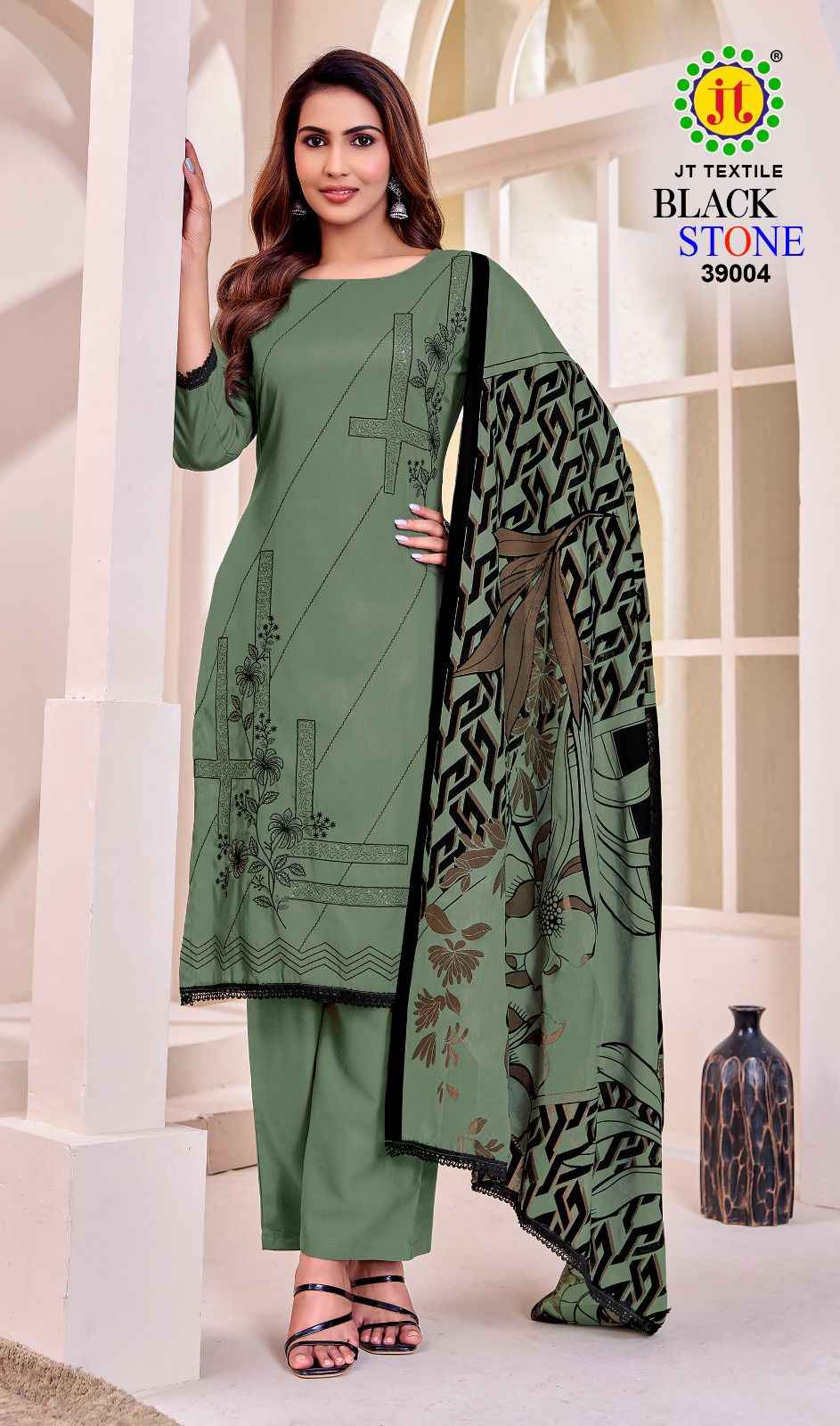 JT BLACK STONE VOL-39 RAYON PREMIUM WORK DRESS MATERIAL 