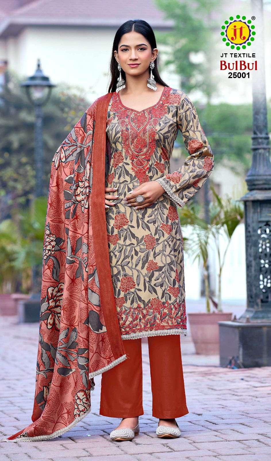 JT BULBUL VOL-25 RAYON PREMIUM EMBROIDERY WORK DRESS MATERIAL 