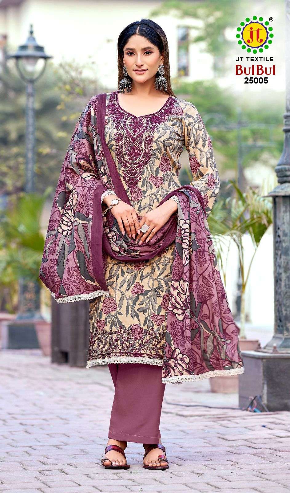 JT BULBUL VOL-25 RAYON PREMIUM EMBROIDERY WORK DRESS MATERIAL 