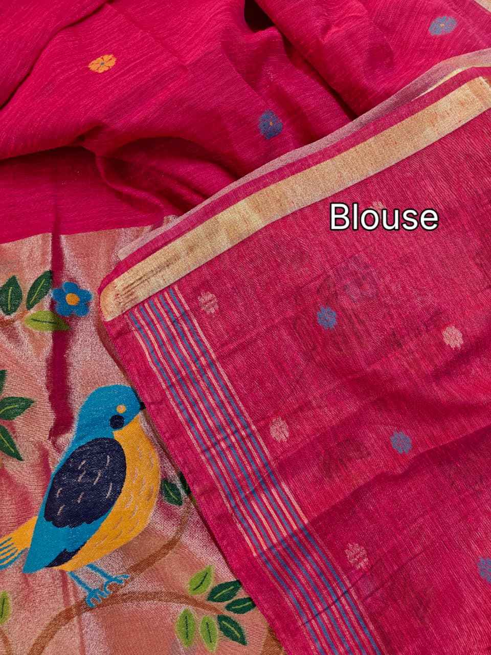 PREMIUM SOFT PURE LINEN SILK ZARI AND MEENA WEAVING SAREE AT WHOLESALE PRICE 