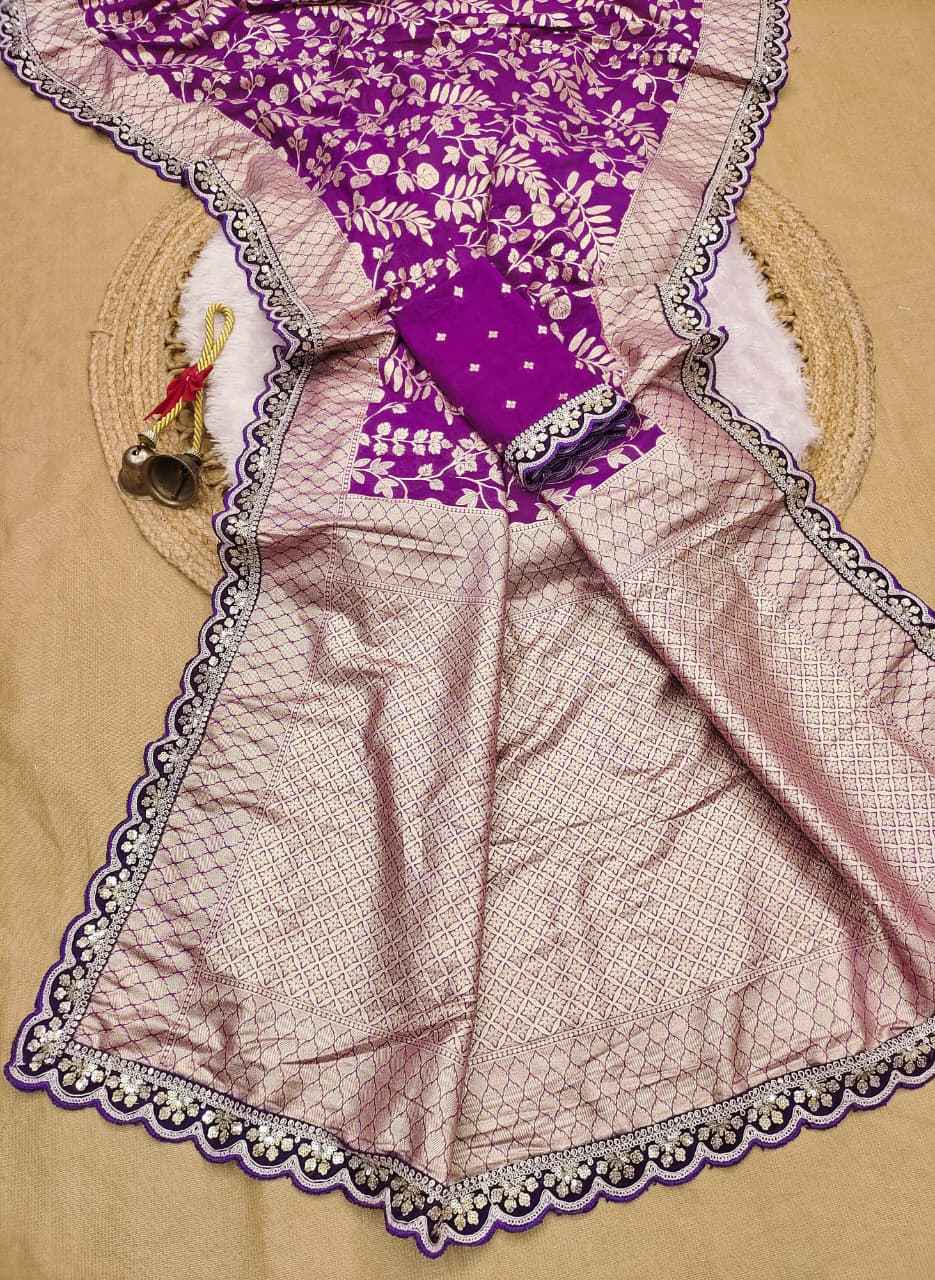 PURE CREPE KHADI SILK PATTU ZARI WEAVING SAREE 