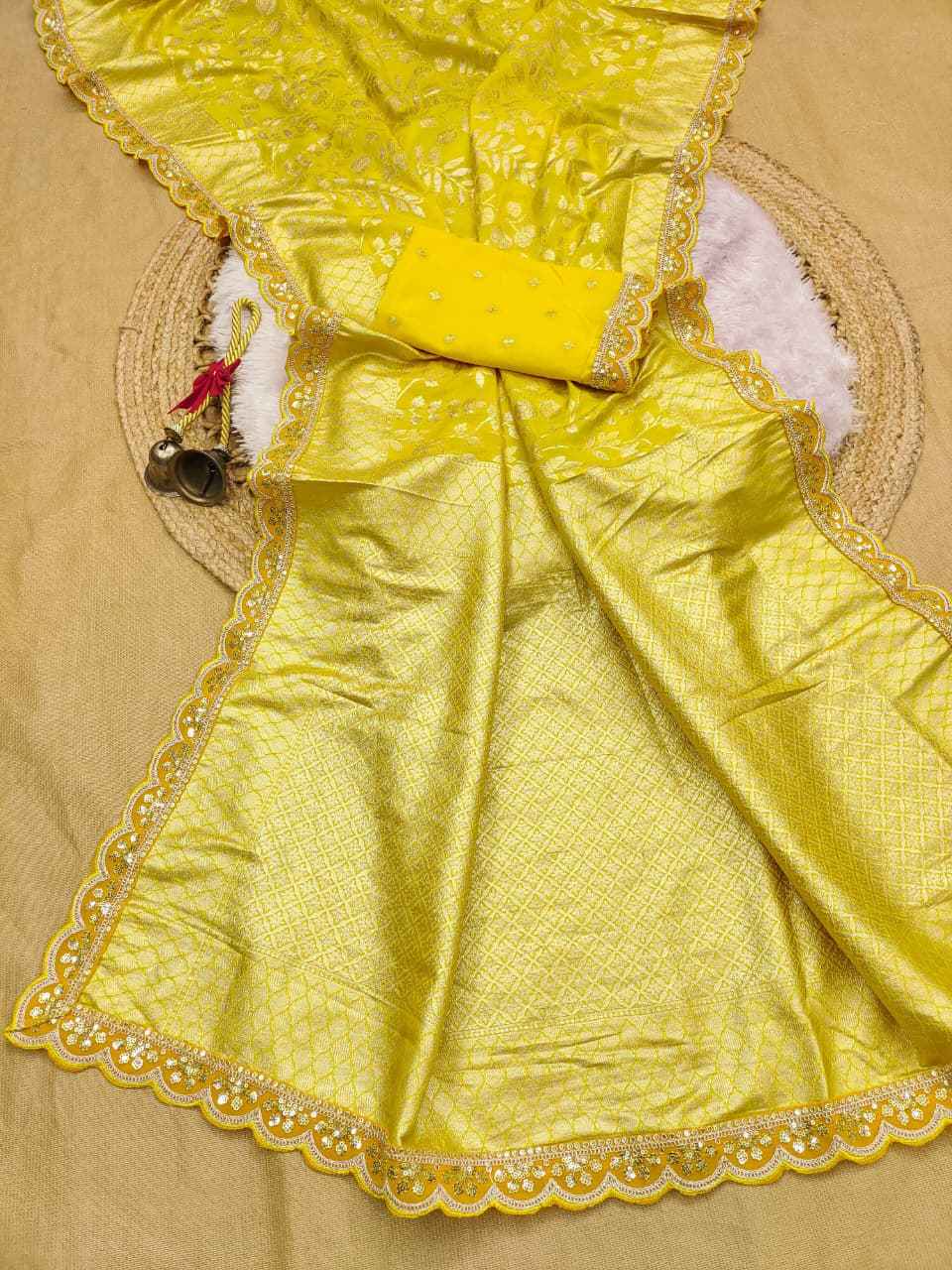 PURE CREPE KHADI SILK PATTU ZARI WEAVING SAREE 