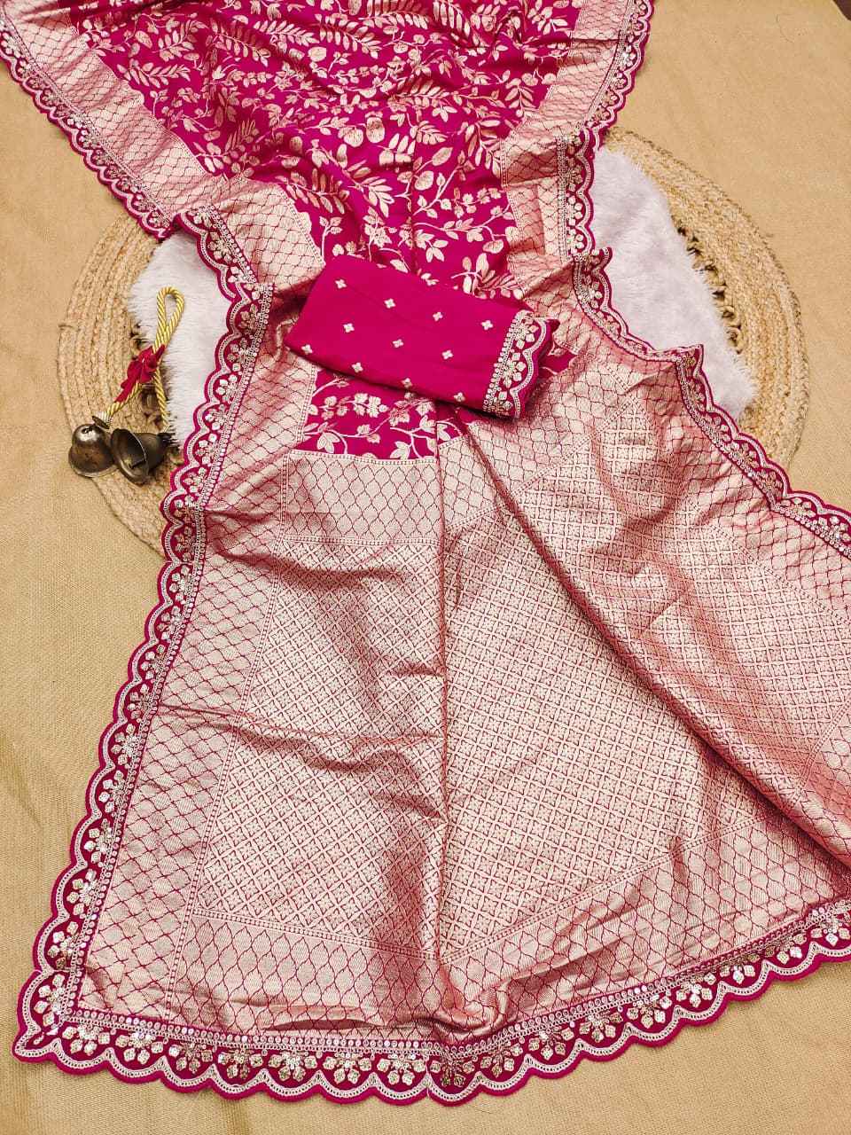 PURE CREPE KHADI SILK PATTU ZARI WEAVING SAREE 
